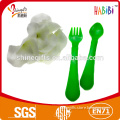 Plastic handle spoon and fork